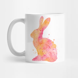 Peachy Pink Bunny Watercolor Painting Mug